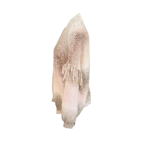 Frye & Co Soft Blush Ombre Fringe Open Cardigan Sweater Coastal Cowgirl Western - Picture 4 of 10